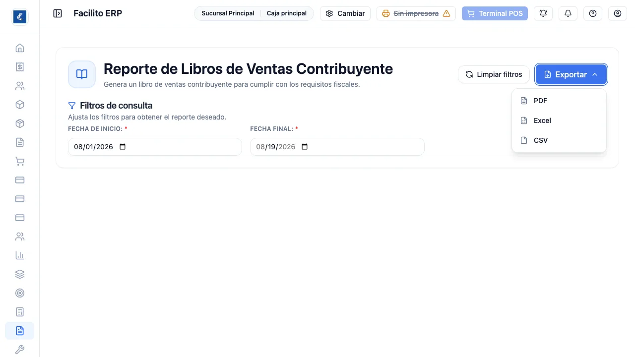 Los tres formatos de salida disponibles para cualquiera de los libros.